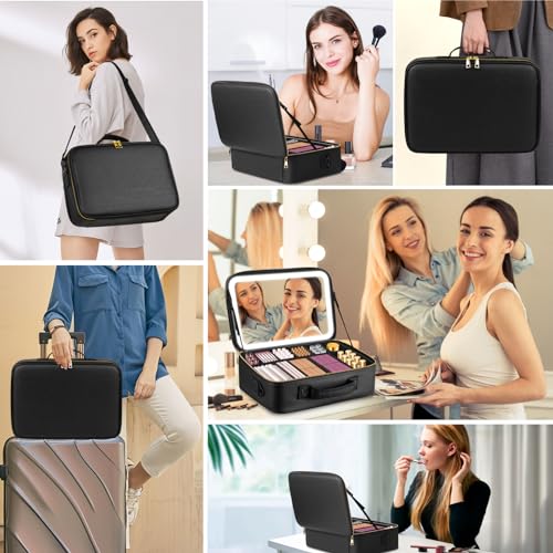 Professional Makeup Bag with LED Mirror