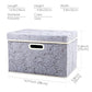 Collapsible Storage Boxes with Lids Fabric Decorative Storage Bins Cubes Organizer Containers Baskets with Cover Handles Divider for Bedroom Closet Living Room 14.9x9.8x9.8 Inch 1 Pack