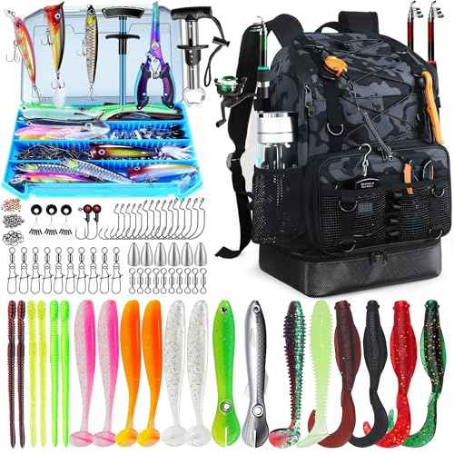 Fishing Backpack with Tackle Boxes and Rod Holder