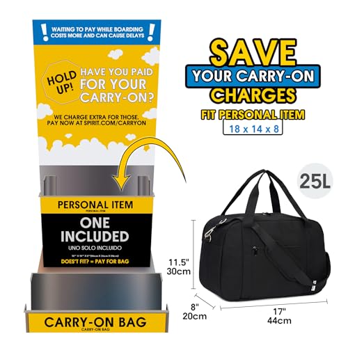 18" Carry on Bag with Laptop Compartment 14 Inch Travel Duffel Bag for Spirit Airlines Personal Item Bag Overnight Weekender Bag with Wet Pocket for Women and Men