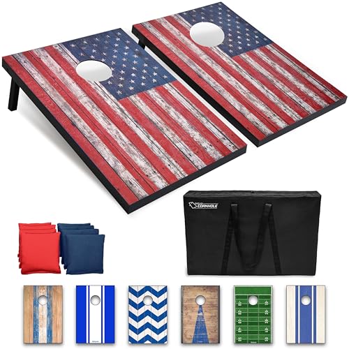 3 x 2 ft American Flag Design Cornhole Game Set