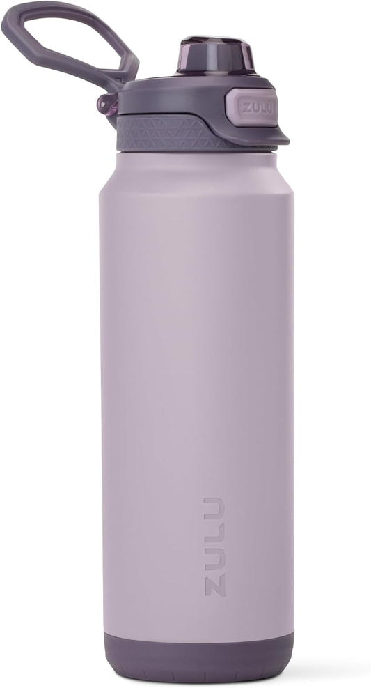 ZULU Powerfill Pro 32oz Stainless Steel Water Bottle with Quick Fill Lid, Triple Walled Vacuum Insulated Metal, Leak Proof Locking Lid, Sip and Chug, Reusable BPA Free, Amethyst - Roamly