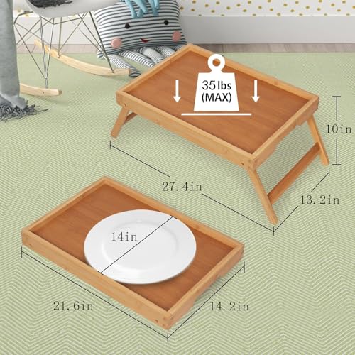 FSC 100% Bamboo Bed Tray with Folding Legs