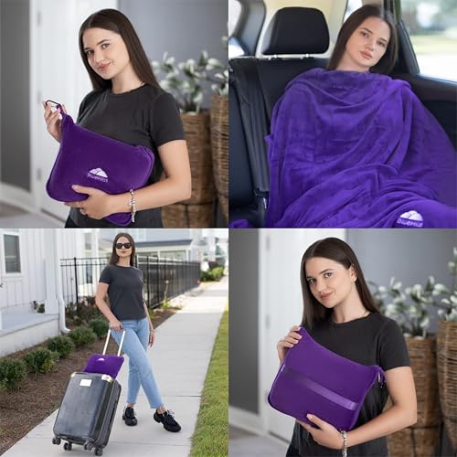 Premium Soft Travel Blanket Plush Airplane Long Flights