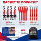MOCA Heavy Duty Ratchet Straps Tie Down 4 Pack 1.6" x 8 ft (14 Count)