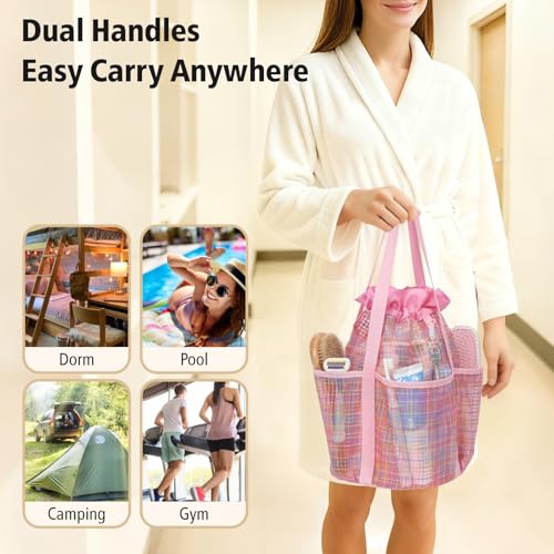 Mesh Shower Caddy Portable with Drawstring