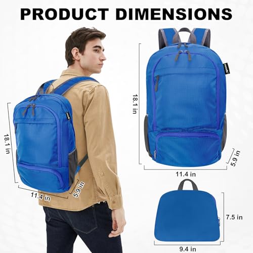 20L Lightweight Packable Hiking Daypack Foldable Backpack for Men Women Small Travel Outdoor Foldable Shoulder Bag