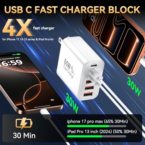 USB C Fast Charger Block (2 Count)