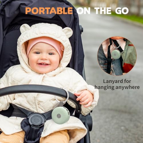 Portable Sound Machine Mini White Noise Machine Baby Shushing Brown Noise Machine with 30 Soothing Sounds for Kids Adults Dogs Auto