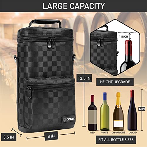 Insulated 2 Bottle Wine Bag Tote Leakproof Carrier Cooler Gift