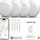 4 Pack Smart Tag Tracker Works with Apple Find My, IP65 Waterproof and Replaceable Battery, Bluetooth Tracker Item Locator for Key Pet Wallet Backpack Luggage, White (iOS 14.6 or Above)
