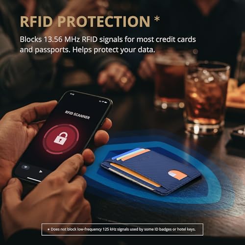 Slim Minimalist Front Pocket RFID Blocking Leather Wallets for Men and Women