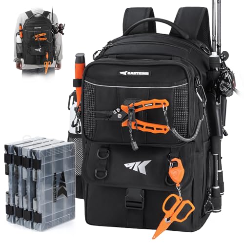 BaitSpace Fishing Backpack with Bait Binder & 2 Rod Holders