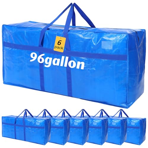 6 Pcs 96 Gallon Extra Large Moving Bags Heavy Duty Storage Bag (6 Count)