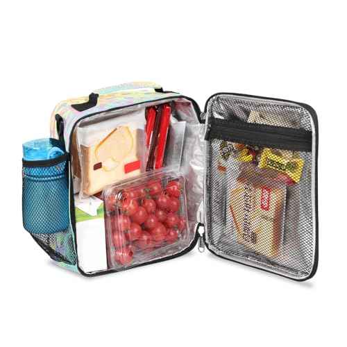 Rainbow Leopard Kids Lunch Bag Colorful Leopard Skin Insulated Lunch Box Mini Cooler Back to School Thermal Meal Tote Kit Bento Tote Bags Lunchbox for Boys Girls (Rainbow Leopard)