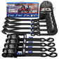 MOCA Heavy Duty Ratchet Straps Tie Down 4 Pack 1.6" x 15ft (4 Count)