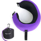 C CUSHION LAB Travel Pillow, Award-Winning Patented Ergonomic Design for Chin & Neck Support Memory Foam Neck Pillow, Compact Airplane Pillow for Traveling, Flight, Car (Royal Purple, Medium)