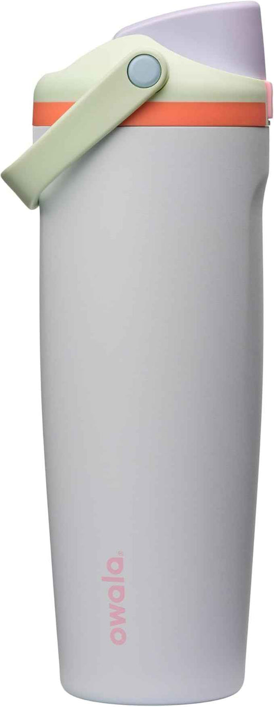 Owala FreeSip Sway Insulated Stainless Steel Water Bottle with Two-Way Spout, Built-In Straw and Bucket Handle, Made for Travel, School, and Sports, 30oz, BPA Free, Leak Proof, Beach House