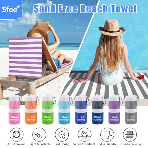 2 in 1 Microfiber Beach Towel (2 Count)