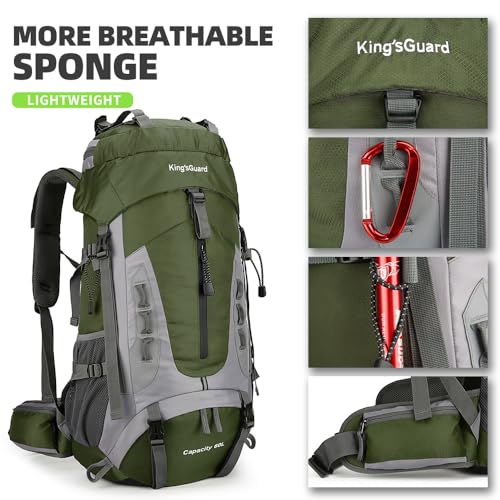 60L Hiking Backpack for Men and Women Lightweight Camping Hiking Backpack with Rain Cover Large Waterproof Travel Backpack Backpacking Pack