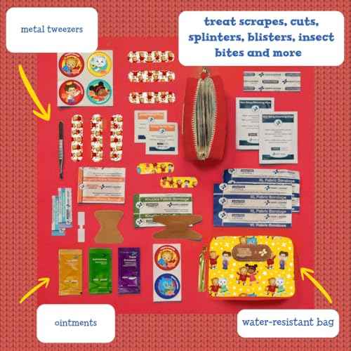 KeepGoing Daniel Tiger’s Small Travel First Aid Kit Kids (60 Count)