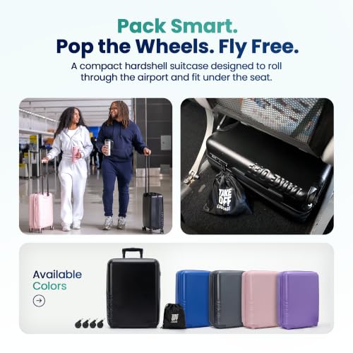 TAKE OFF 18 Inch Personal Item Suitcase Removable Wheels Underseat Bag