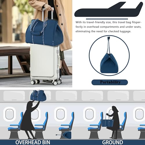 Neoprene Multipurpose Beach Bag Tote with Inner Zipper Pocket