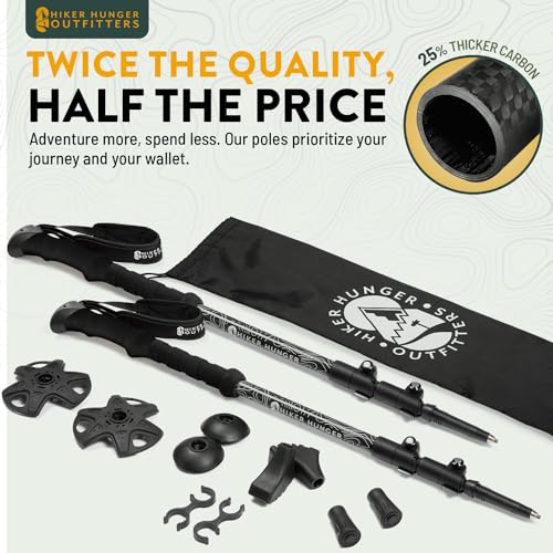 100% Carbon Fiber Trekking Poles by USA Brand