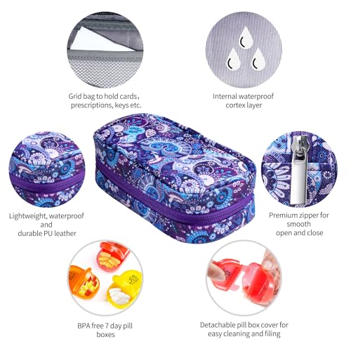 Weekly Travel Pill Organizer 2 Times a Day AM PM Rainbow Pill Box