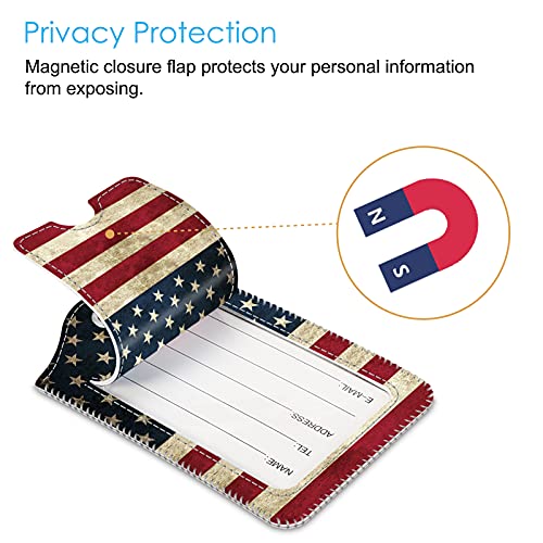Luggage Tags Privacy Cover ID Label for Travel Bag Suitcase (2 Count)