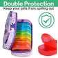 Weekly Travel Pill Organizer 2 Times a Day AM PM Rainbow Pill Box