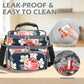 Double Layer Cooler Insulated Lunch Bag Adult Lunch Box Large Tote Bag for Men (Peony)