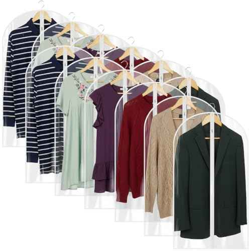 40” All Clear Garment Bags for Travel (12 Count)
