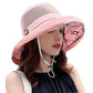Women Summer Mesh Sun Hats Floppy Wide Brim UV Protection Fishing Hat Beach Hiking Garden Travel Lawn Work Cap Chin Strap