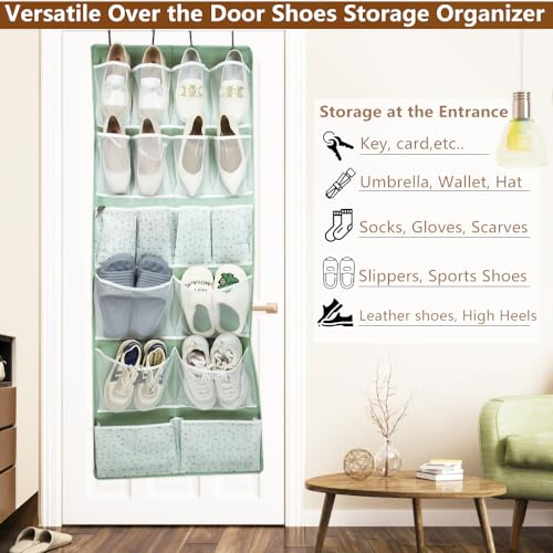2 Pack 18 Pocekts Over the Door Shoes Organizer (2 Count)