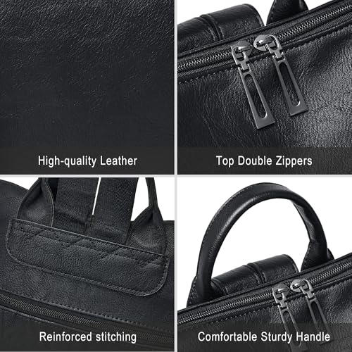 Vegan Leather Laptop Backpack for Women 15.6 inch Work Backpack Fashion Travel Backpack Purse for Travel College Work