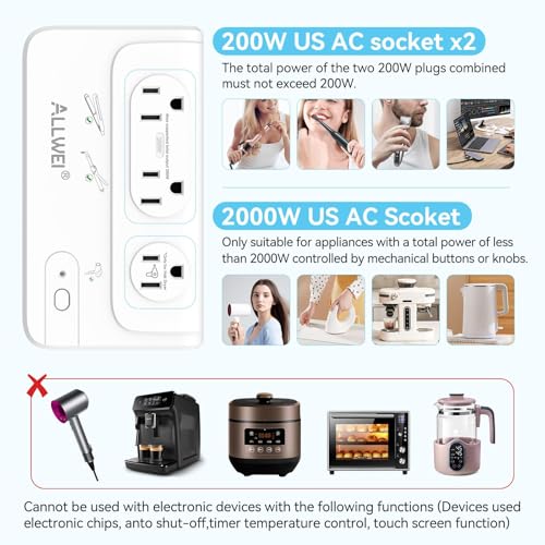2000W Voltage Converter 220V to 110V European Power Converter