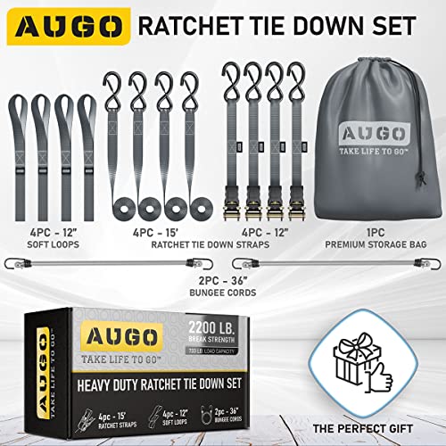 Ratchet Straps Heavy Duty 4 Pack (4 Count)