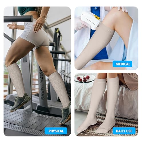 Cotton Compression Socks for Women&Men 20 (2 Count)