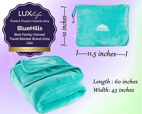 Premium Soft Travel Blanket Pillow 2 Pack Airplane (2 Count)