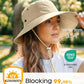 Sun Hats for Women Ponytail Wide Brim Summer Packable Cowboy Hat