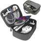 Travel Electronics Organizer Small Carrying Case for Cables Phone Chargers USB Plugs Power Cords Earbuds Adapter Tech Accessories Pouch
