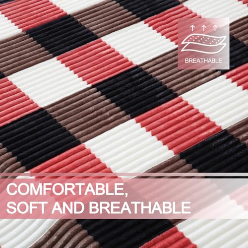 Sherpa Blanket Twin Plaid Thick Bed Blanket