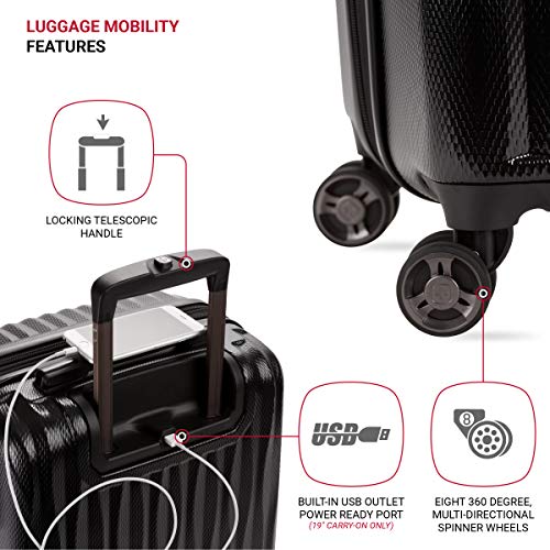 7272 Energie Expandable Hardside Luggage with Spinner Wheels and TSA Lock