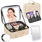 Travel Makeup Bag with Mirror & 8 Adjustable EVA Dividers