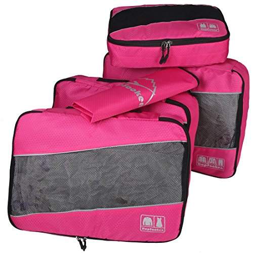 5 Set Packing Cubes for Travel Large Suitcase Luggage Organizer Bags Travel Accessories Vacation 4 Cubes 1 Laundry Pouch Bag (5 Count)