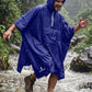 Hooded Rain Poncho Waterproof Raincoat Jacket for Men Women Adults