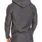 Mens Fashion Athletic Hoodies Sport Sweatshirt Solid Color Fleece Pullover Dark Grey 3XL