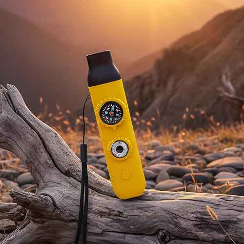Multifunctional Survival Emergency Whistle for Kids with Compass Hiking Survival (2 Count)