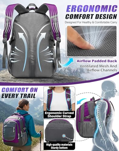 Extra Large Backpack Bookbag for College Travel Laptop Business Hiking Backpack Fit Laptop Up to 17 Inch Sturdy Multi Compartment Gifts for Men Women Night Light Reflective